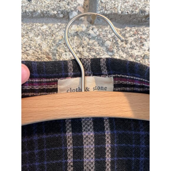 Cloth & Stone Plaid Button-Up Long Sleeve Shirt Black/Pink - Picture 6 of 9